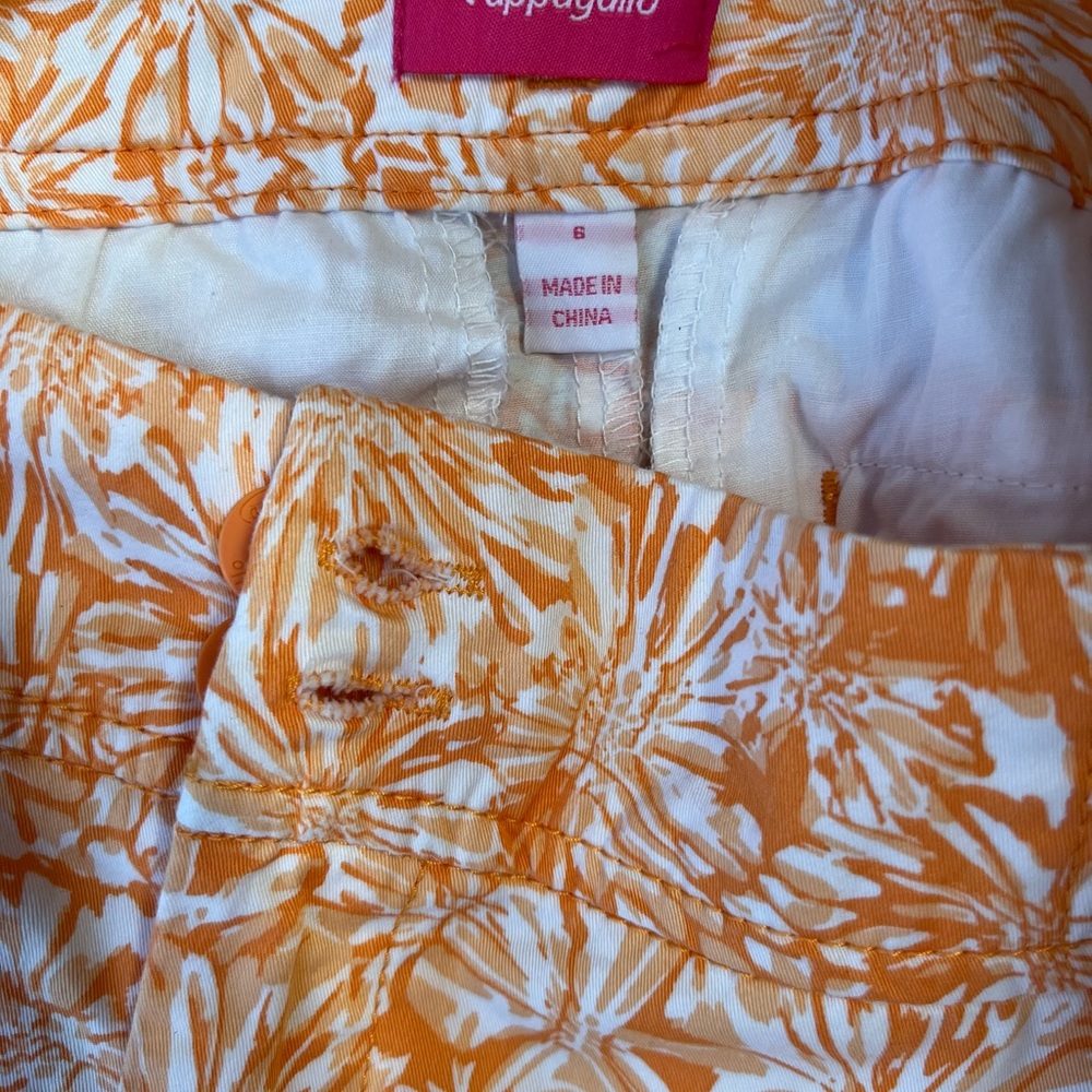 Pappagallo Vibrant Orange and White Floral Skirt - Picture 2 of 6
